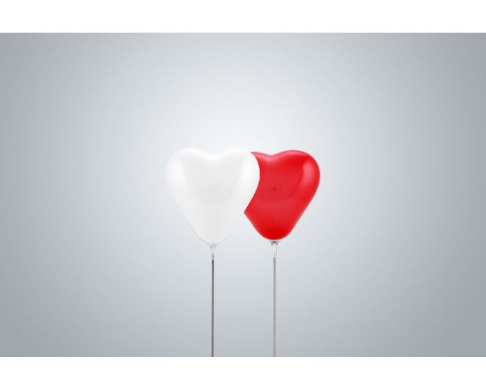 Ballon coeur Mini 15cm avec carte - Partywinkel